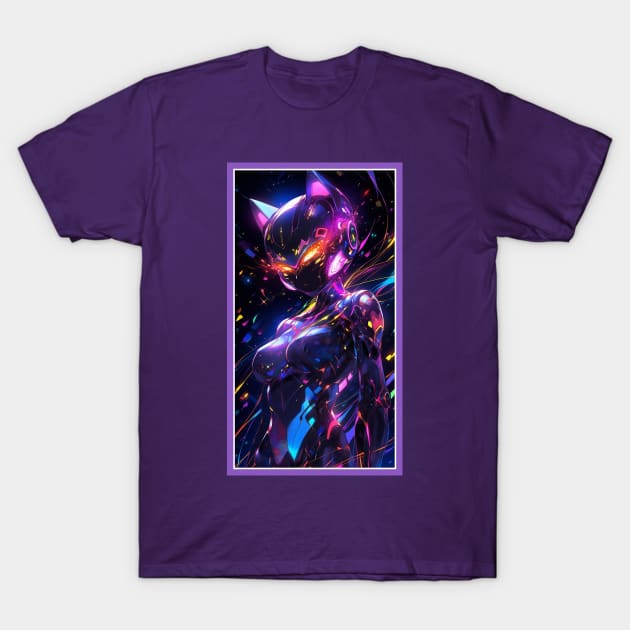 Anime Cute Cat Girl | Sci-Fi Manga Girl Anime Art T-Shirt by AlNoah